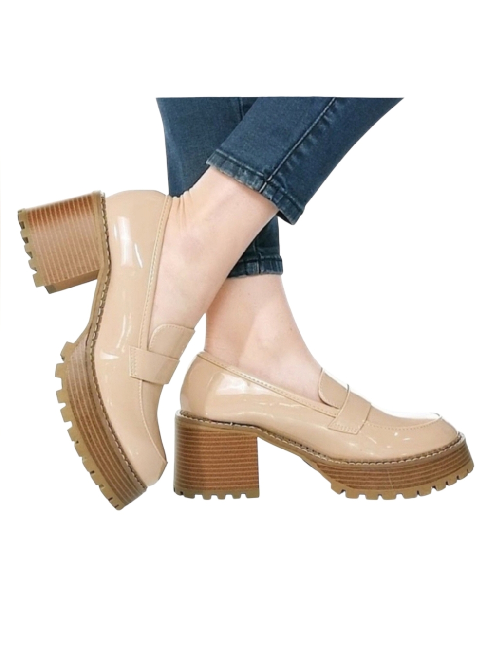 Mia Dalilah Y2K Platform Loafers  Chunky Block Heel Sz 10M